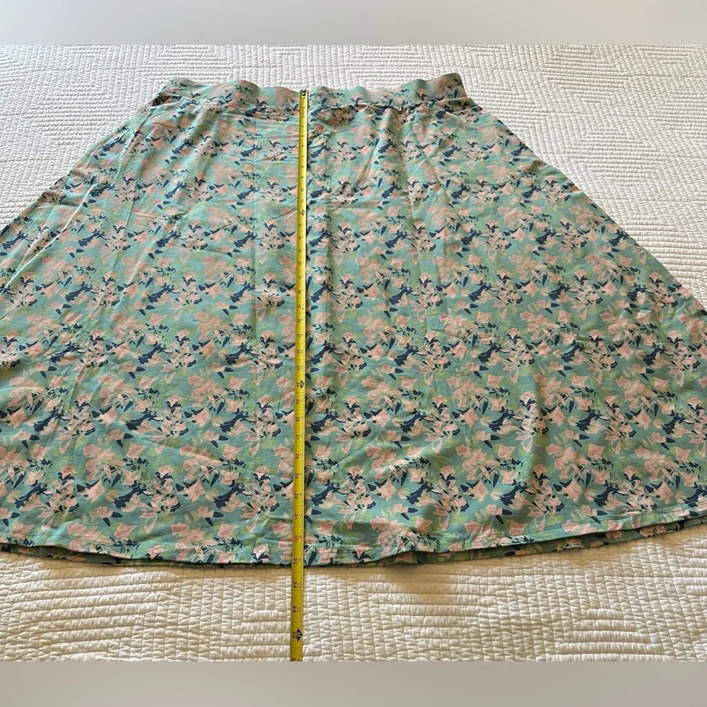 NWT Pact Women’s Midi Skirt Shadow Floral Spruce Size 3X Stretch Pockets Green
